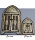 Bianco di osso arabo specchio ottone - 3 dimensioni - arancio-