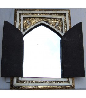 OS arabe miroir en laiton - 2 tailles - orange - blanc