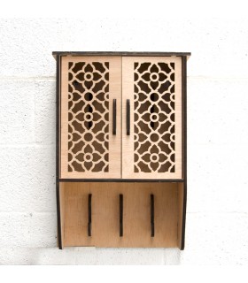 Armoire + Portemanteau - 100% Bois - Modèle Jaima