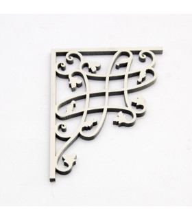 Esquinera Madera Laminada - Celosia Barroco - 12 x 12cm - Diseño Barroco 3 - Blanco