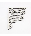 Angolo in legno laminato - Celosia barocca - 12 x 12 cm - Design barocco 3 - Bianco