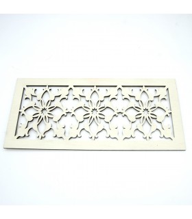 Celosia Madera - Corte Láser - Diseño Medieval - Blanco Hueso - 30 x 15 cm