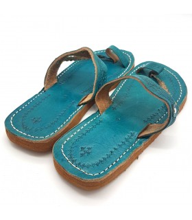 Turquoise Woman Sandal - 100% Leather - Samawi Model