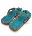 Sandale Femme Turquoise - 100% Cuir - Modèle Samawi