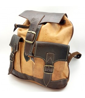 100% Leder Rucksack - Lederwaren - Aans Model - Mehrere Taschen