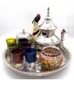 Pack Juego de Té - 12 Vasos + Tetera 1 l + Azucarero + Bandeja + Morito + Portavelas de Regalo