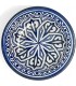 Plato Hondo Árabe - Cerámica Fez - Pintado a Mano - Azul y Blanco