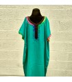 Marokkanische Kandora Frau - Djellaba - Einheitsgröße - Farbe Smaragdgrün - Modell Kuratia