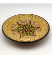 Assiette en céramique sculptée et émaillée Asfi - Peint à la main - Jaune - Modèle Nahtun