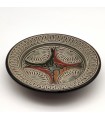 Asfi geschnitzte und emaillierte Keramikplatte - handbemalt - grau - Modell Nahtun