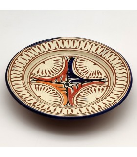 Asfi Carved and Glazed Ceramic Plate - Hand Painted - White - Nahtun Model