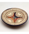 Assiette en céramique sculptée et émaillée Asfi - Peint à la main - Blanc - Modèle Nahtun