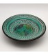 Assiette en céramique sculptée et émaillée Asfi - Peint à la main - Vert émeraude - Modèle Nahtun