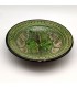 Assiette en céramique sculptée et émaillée Asfi - Peint à la main - Vert - Modèle Nahtun