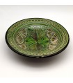 Placa de cerâmica esculpida e esmaltada Asfi - Pintada à mão - Verde - Modelo Nahtun