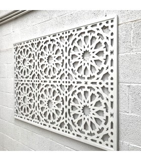 MARCO CELOSÍA ÁRABE - DISEÑO ALHAMBRA - COLOR BLANCO 160cm x 100cm x 1cm