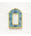 Miroir Décoratif - Décoration Style Vintage 100% Fait Main - Modèle Hak nº3 JAUNE - 20 x 14cm