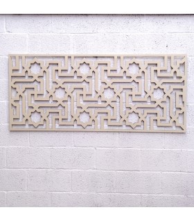 Cabecero de Cama Madera - Celosia Andalusi - Geometria Morisca - Blanco Hueso - Diseño MATAAHA