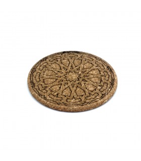 Corche Trivet Engraved with Geometric Design - Arabic Style - Alhambra Design - 18cm