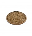 Graviertes Kork-Tischset mit geometrischem Design - Arabischer Stil - Alhambra-Design - 18 cm