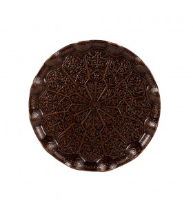 Graviertes Teetablett 25 cm wellig - DELUXE Qualität - Istanbul Modell