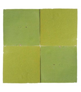 Azulejo Zellige Marruecos - 10 x 10 cm VERDE PISTACHO