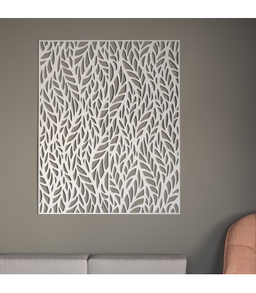 Celosía Madera Blanca - Diseño Otoño - 100 x 80 cm