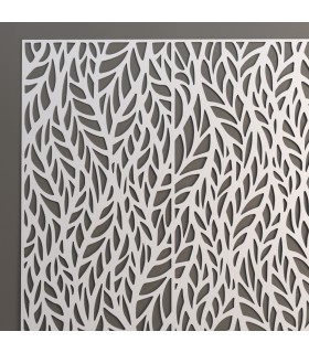 Celosía Madera Blanca - Diseño Otoño - 100 x 80 cm