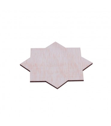 Estrella De Madera - 8 Puntas - 4 mm Grosor - Medidas personalizadas