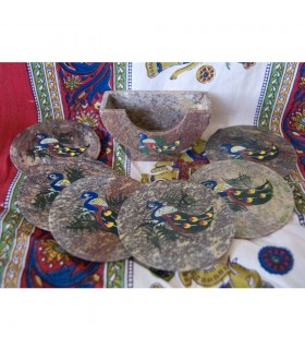 Juego 6 Posavasos Onix Pintados - Varios Modelos - NOVEDAD