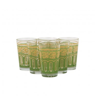 Juego 6 Vasos Te Grande Árabes - Té Moruno Marroqui - Especial Té - Modelo FATH
