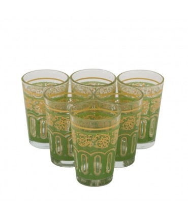 Juego 6 Vasos Te Grande Árabes - Té Moruno Marroqui - Especial Té - Modelo FATH