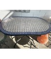 Table Mosaïque - Bleu OVALE - Carreaux Fez - Modèle SARKA MUSTATIL