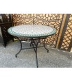 Table Mosaique - Ronde VERTE - Carreaux Fez - Modèle AKHDAR MUDAWAR