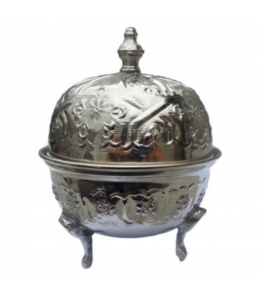 Moroccan Alpaca Sugar Bowl - Arabic Engraving - Sukar Model