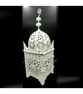 Candeeiro de pé árabe com decoração marroquina de jardim branco - 60cm