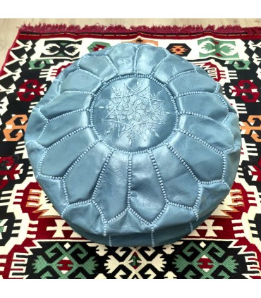 Puff Marroquí 100 % Cuero - Cojin de Suelo Hecho a mano - Sin Relleno - Modelo Nafkha