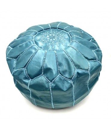Puff Marroquí 100 % Cuero - Cojin de Suelo Hecho a mano - Sin Relleno - Modelo Nafkha