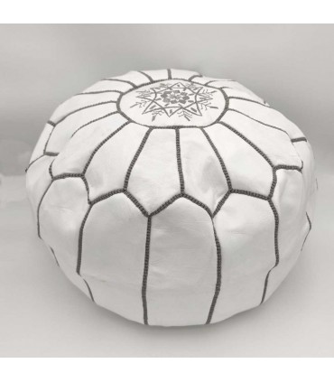 Puff Marocain 100% Cuir - Fait à la Main - Garnissage pas inclus - Modèle Nafkha