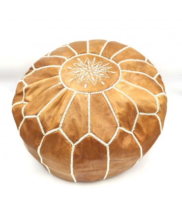Puff marocchino 100% pelle - Fatto a mano - Imbottitura no inclusa - Modello Nafkha