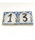 Blue Andalusian Tile House Number - Nazari Mosaic - 10 cm - Handmade - Arkamun Model