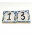 Blue Andalusian Tile House Number - Nazari Mosaic - 10 cm - Handmade - Arkamun Model