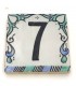 Green Andalusian Tile House Number - Nazari Mosaic - 10 cm - Handmade - Arkamun Model