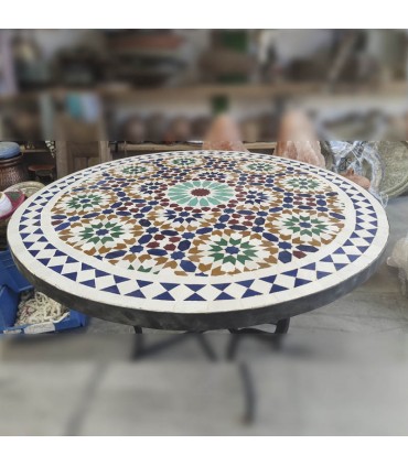 Mesa Jardín Mosaico Andalusí - Zelige Azulejos Fez - Modelo Granaita