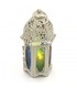 Arabian Lantern Metal Candle Holder Multicolored Crystals - Taw'aman Model
