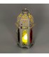 Arabian Lantern Metal Candle Holder Multicolored Crystals - Taw'aman Model