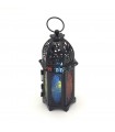 Arabian Lantern Metal Candle Holder Multicolored Crystals - Taw'aman Model