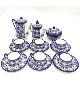 Juego set de Té Cerámica de Fez - Pintado artesanalmente - Modelo Sahn