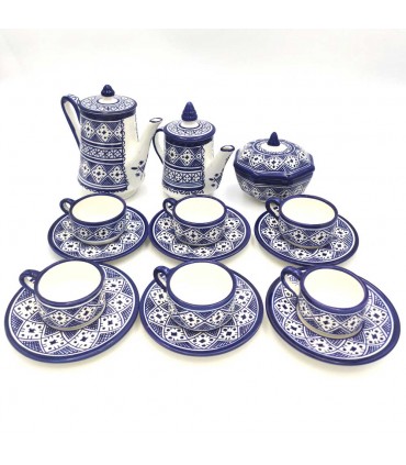 Juego set de Té Cerámica de Fez - Pintado artesanalmente - Modelo Sahn