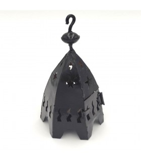 Mini Hexagonal Iron Lantern for Candle - Openwork Wrought Iron - 19 cm Public